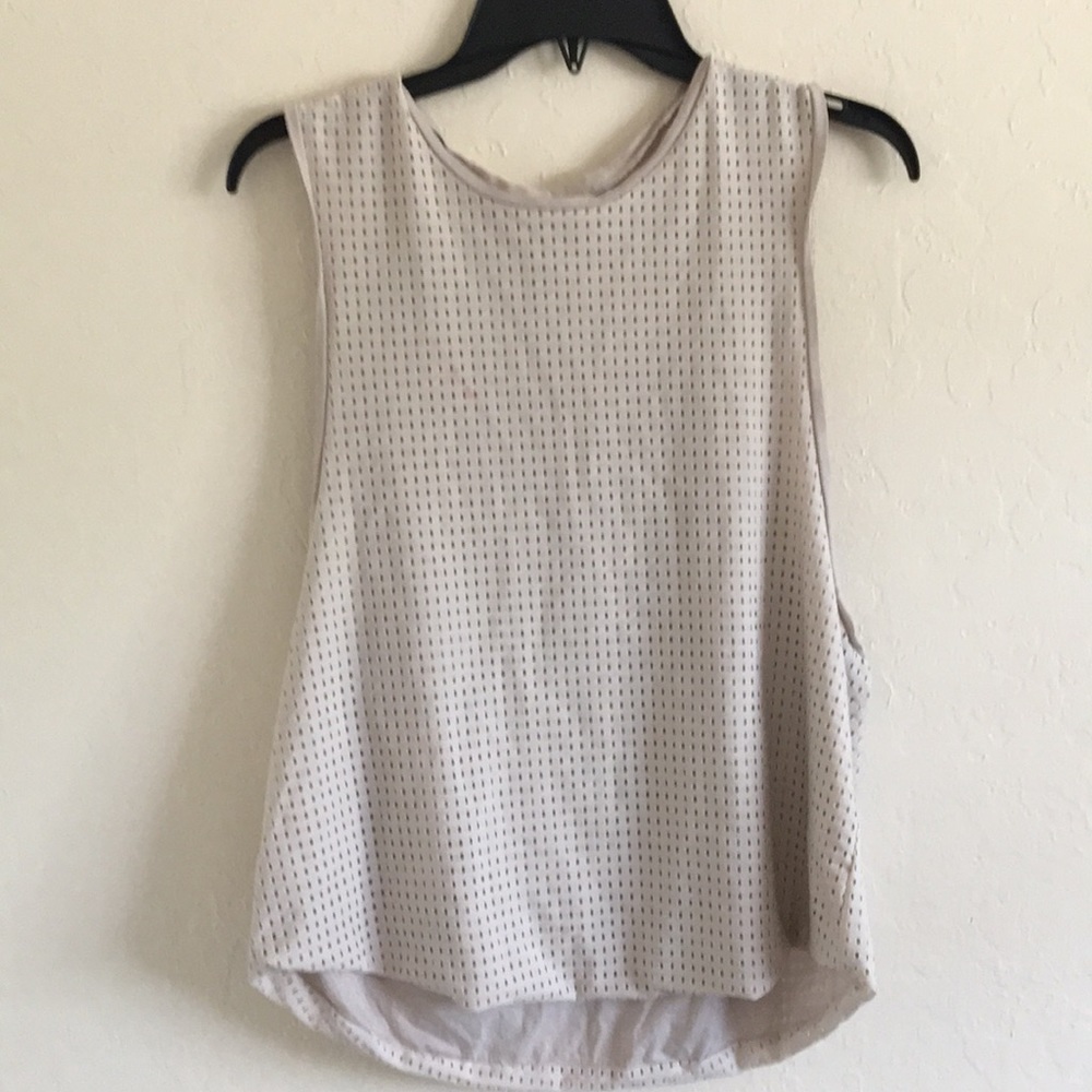 Acacia Swimwear Mesh Tank in Pale Nuetral